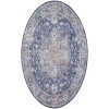 Nicole Curtis Machine Washable Series 1 Ivory Navy SR101 7 ft. 10 in. Round Rug