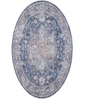 Nicole Curtis Machine Washable Series 1 Ivory Navy SR101 7 ft. 10 in. Round Rug