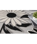 Nourison Aloha Black White ALH33 5 ft. 3 in. Round Rug