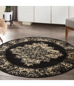 Nourison Grafix - Grf14 Black Area Rug 5 ft. 3 X Round