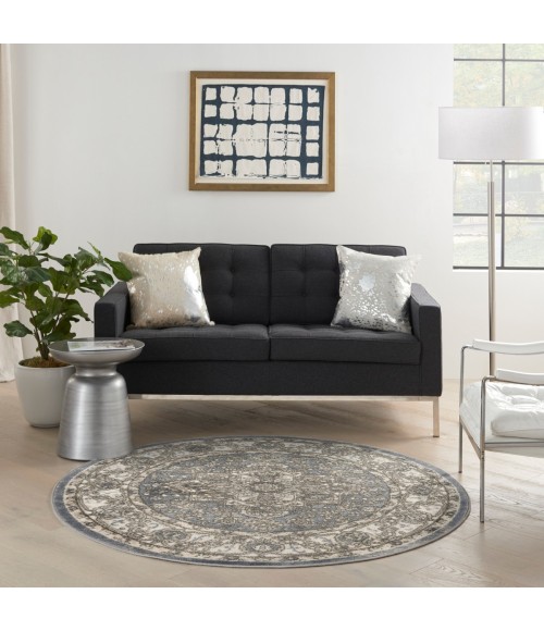Nourison Quarry Blue QUA05 8 ft. X Round Rug