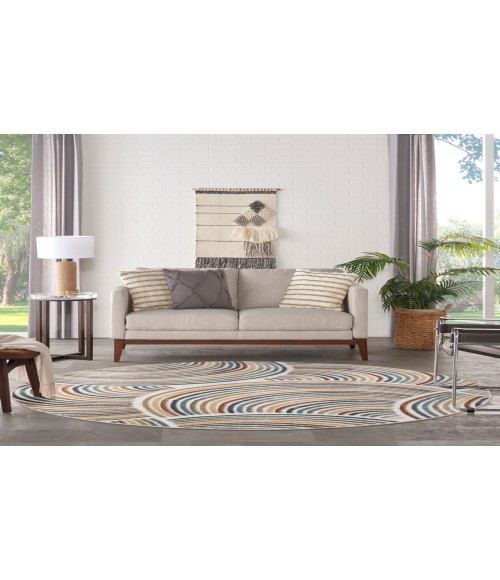 Nourison Astra Machine Washable Ivory Multicolor Rug ASW08 7 ft. 10 in. Round - Rugs Town Nourison Astra Machine Washable Ivory Multicolor ASW08 7 ft. 10 in. Round Rug