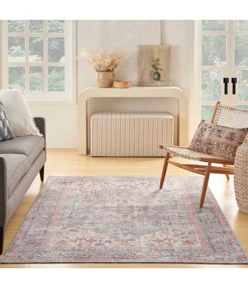 Nicole Curtis Machine Washable Series 1 Area Rug SR104 Blue/Multi