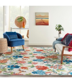 Nourison Wav01/Sun & Shade - Snd82 Ivory Multicolor Area Rug 10 ft. X 13 ft. Rectangle