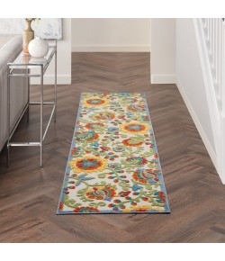 Nourison Aloha - Alh17 Ivory Multicolor Area Rug 2 ft. X 6 ft. Rectangle