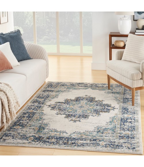 Nourison Passion Area Rug PSN03 Ivory/Grey/Blue