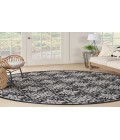 Nourison Aloha Black White ALH34 7’10” Round Rug