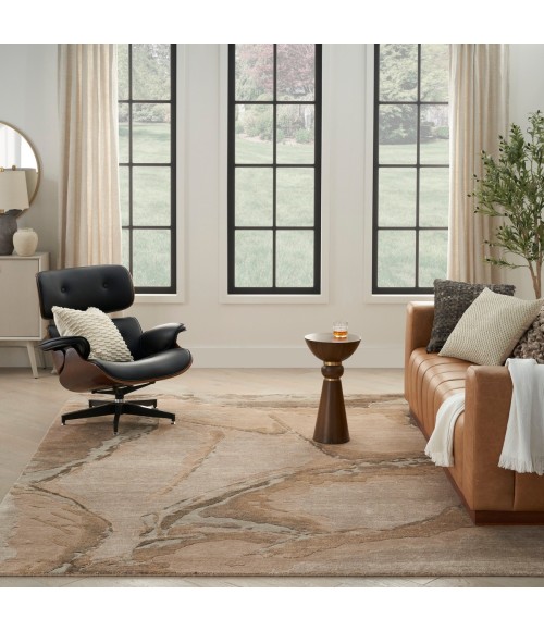 Nourison Silk Shadows Beige Silver SHA24 4 ft. X 6 ft. Rect. Rug