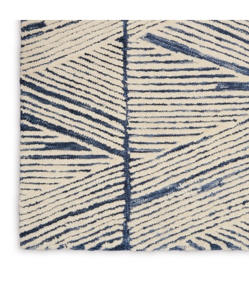Nourison Vail White Blue VAI01 3 ft. 9 in. X 5 ft. 9 in. Rect. Rug
