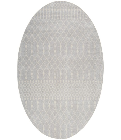 Nourison Astra Machine Washable Grey ASW10 7 ft. 10 in. Round Rug