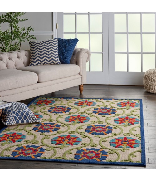 Nourison Aloha Area Rug ALH19-Blue/Multicolor