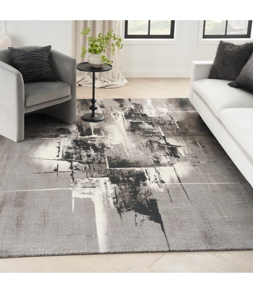 Nourison Twilight Area Rug TWI30 Grey/Ivory/Black