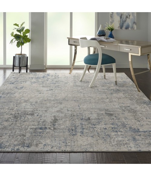 Nourison Rustic Textures Area Rug RUS07-Ivory/Grey-blue