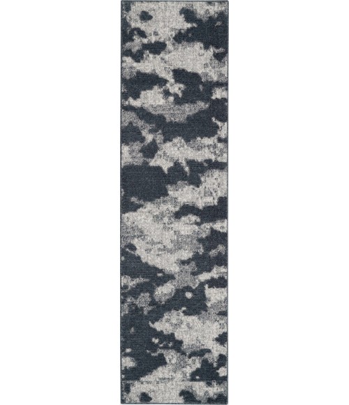 Nourison TEXTURED CONTEMPORARY Area Rug Nourison Textured Contemporary Runner Area Rug TEC01-Blue/Grey
