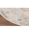 Nourison Astra Machine Washable Ivory Blue ASW13 5 ft. 3 in. Round Rug