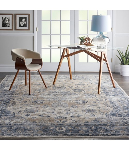 kathy ireland Home Malta Area Rug MAI13-Blue/Ivory