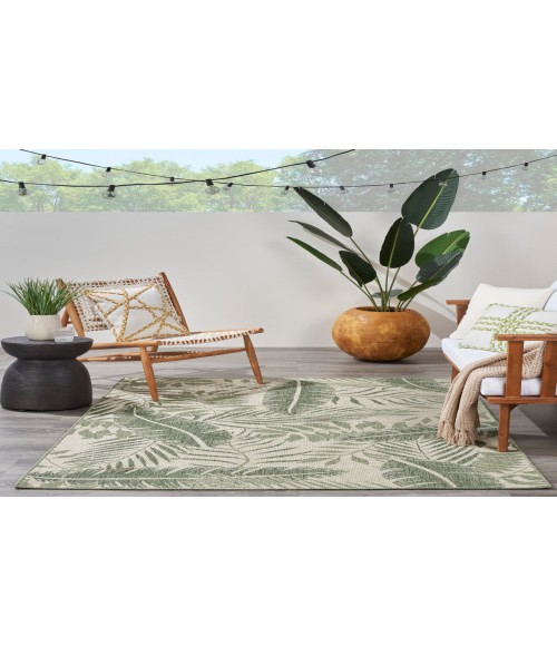 Nourison Garden Oasis Ivory Green GOA02 4 ft. X 6 ft. Rectangle Rug