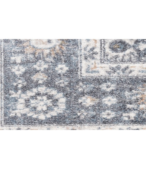 Nourison Astra Machine Washable Dark Blue ASW16 2 ft. 2 in. X 8 ft. Rectangle Rug