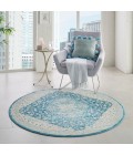 Nourison TRANQUIL Area Rug Nourison Tranquil Round Area Rug TRA07-Ivory/Turquoise