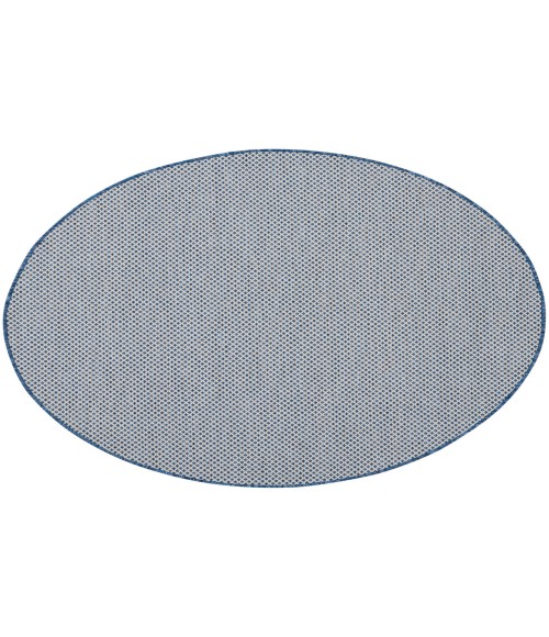 Nourison Courtyard Ivory Blue COU01 5 ft. Round Rug