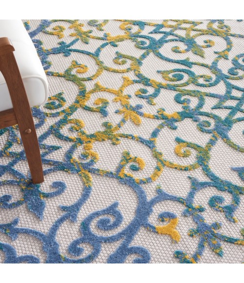 Nourison ALOHA Area Rug Nourison Aloha Area Rug ALH21-Ivory Blue