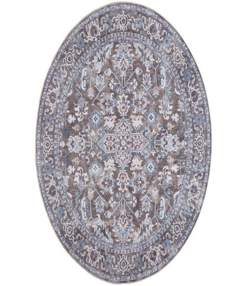 Nicole Curtis Machine Washable Series 1 Olive Ivory SR104 7 ft. 10 in. Round Rug