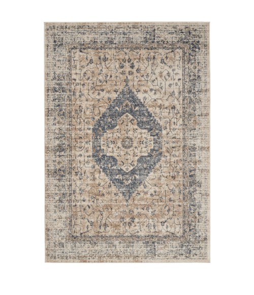 kathy ireland Home Malta Area Rug MAI11-Ivory/Blue