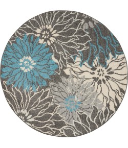 Nourison Passion - Psn17 Charcoal Blue Area Rug 5 ft. 3 X Round