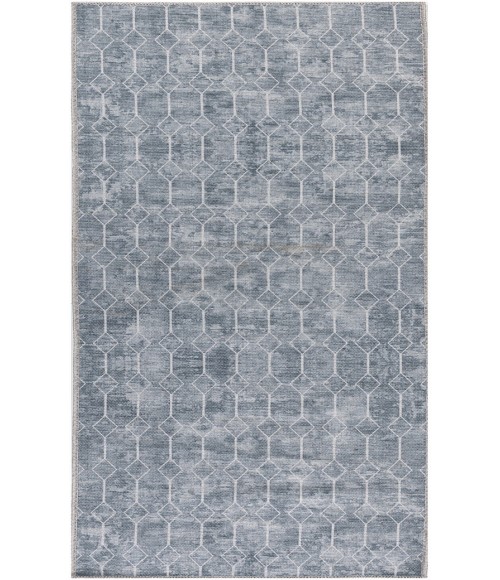 Nicole Curtis Machine Washable Series 1 Blue Grey SR107 2 ft. 2 in. X 8 ft. Rectangle Rug