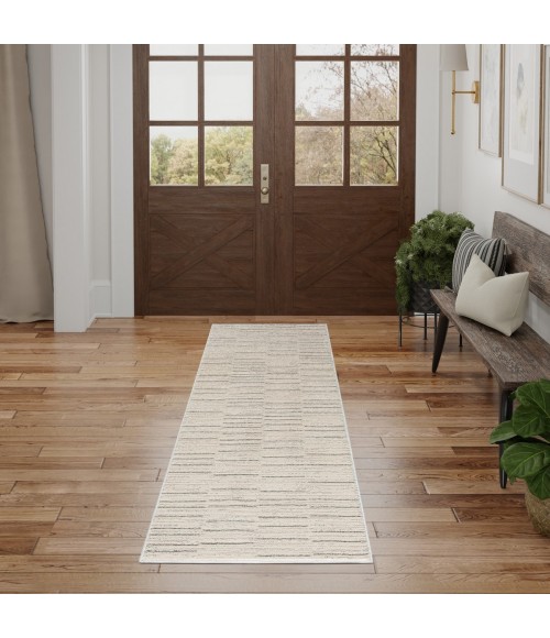 Nourison Santa Cruz Ivory Grey SCZ02 2 ft. 2 in. X 7 ft. 6 in. Rect. Rug