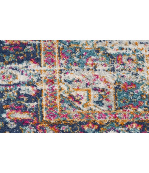 Nourison Passion Ivory Blue PSN03 2 ft. 2 in. X 10 ft. Rectangle Rug