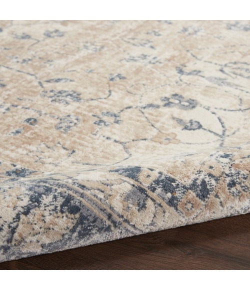 kathy ireland Home Malta Area Rug MAI11-Ivory/Blue