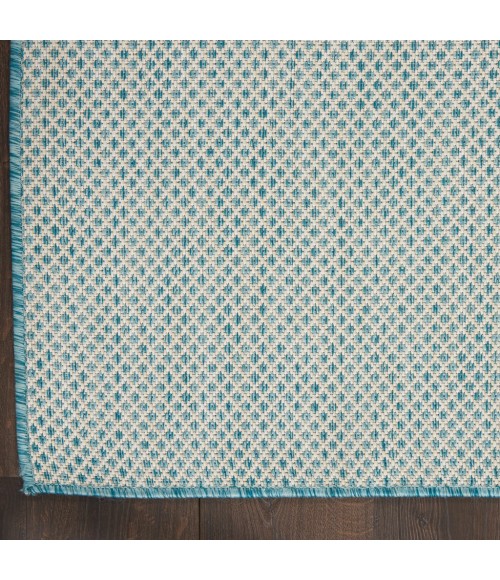 Nourison Courtyard Area Rug COU01-Ivory Aqua