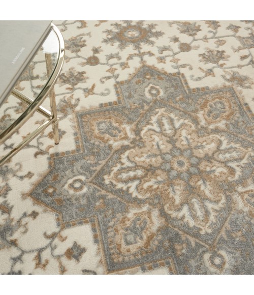 Nourison GRAND VILLA Area Rug Kathy Ireland Grand Villa Area Rug KI80-Lt Grey