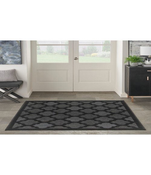 Nourison Easy Care Charcoal Black NES01 5 ft. Square Rug