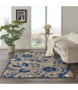 Nourison Aloha - Alh17 Natural Blue Area Rug 5 ft. 3 X 7 ft. 5 Rectangle