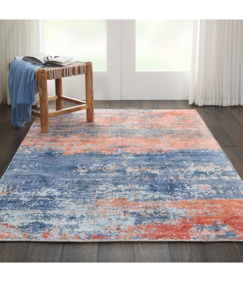 kathy ireland Home Safari Dreams Area Rug KI374-Blue/Brick