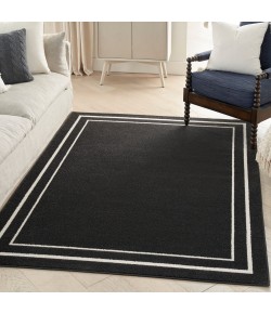 Nourison Essentials - Nre02 Black Ivory Area Rug 6 ft. X 9 ft. Rectangle
