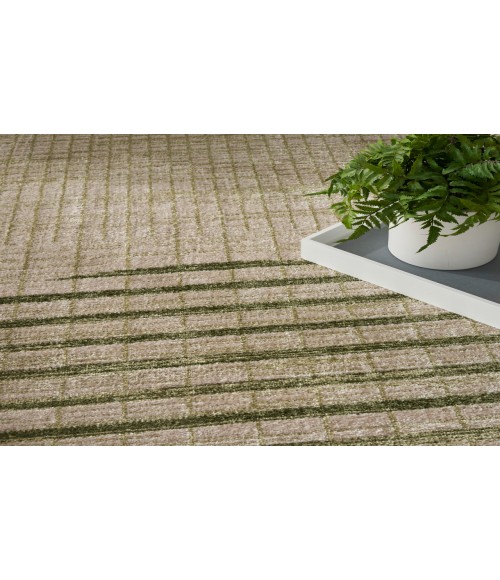 Nourison Astra Machine Washable Ivory Olive ASW03 6 ft. 7 in. X 9 ft. Rectangle Rug
