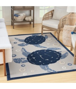 Nourison Aloha - Alh27 Navy Blue Area Rug 3 ft. 6 in. X 5 ft. 6 in. Rectangle