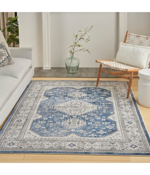 Nicole Curtis Series 4 Area Rug SR403 Grey/Navy
