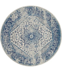 Nourison Tranquil(Traql) - Tra06 Ivory Light Blue Area Rug 5 ft. 3 X Round