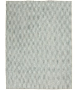 Nourison Courtyard - Cou01 Ivory Aqua Area Rug 4 ft. X 6 ft. Rectangle