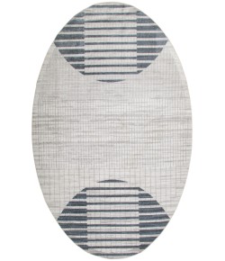 Nourison Astra Machine Washable Ivory Blue ASW03 7 ft. 10 in. Round Rug