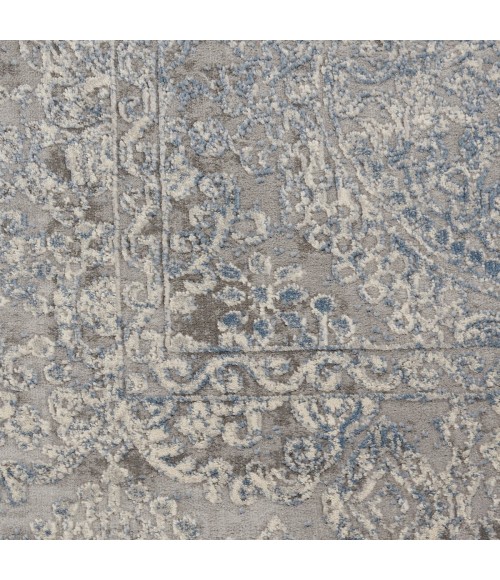 Rustic Textures Area Rug Nourison Rustic Textures Area Rug RUS09 Ivory/Light Blue 5'3" Round