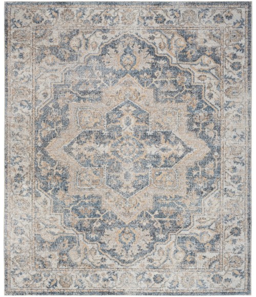Nourison Astra Machine Washable Area Rug ASW12 Grey/Blue