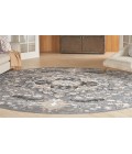 Nourison Elation Grey ETN09 5 ft. 3 in. Round Rug