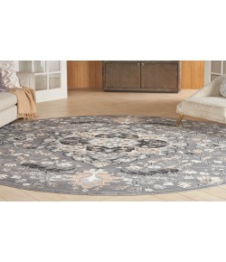 Nourison Elation Grey ETN09 5 ft. 3 in. Round Rug