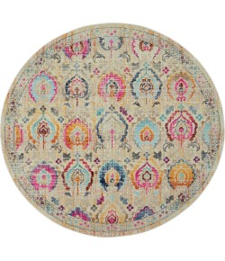 Nourison Vintage Kashan - Vka04 Ivory Multicolor Area Rug 6 ft. X Round