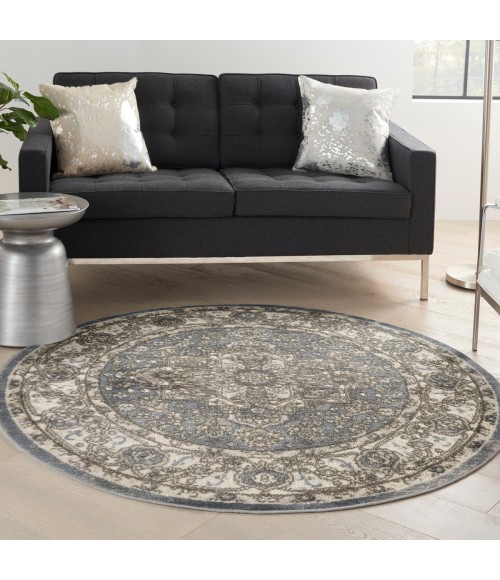 Nourison Quarry Blue QUA05 8 ft. X Round Rug